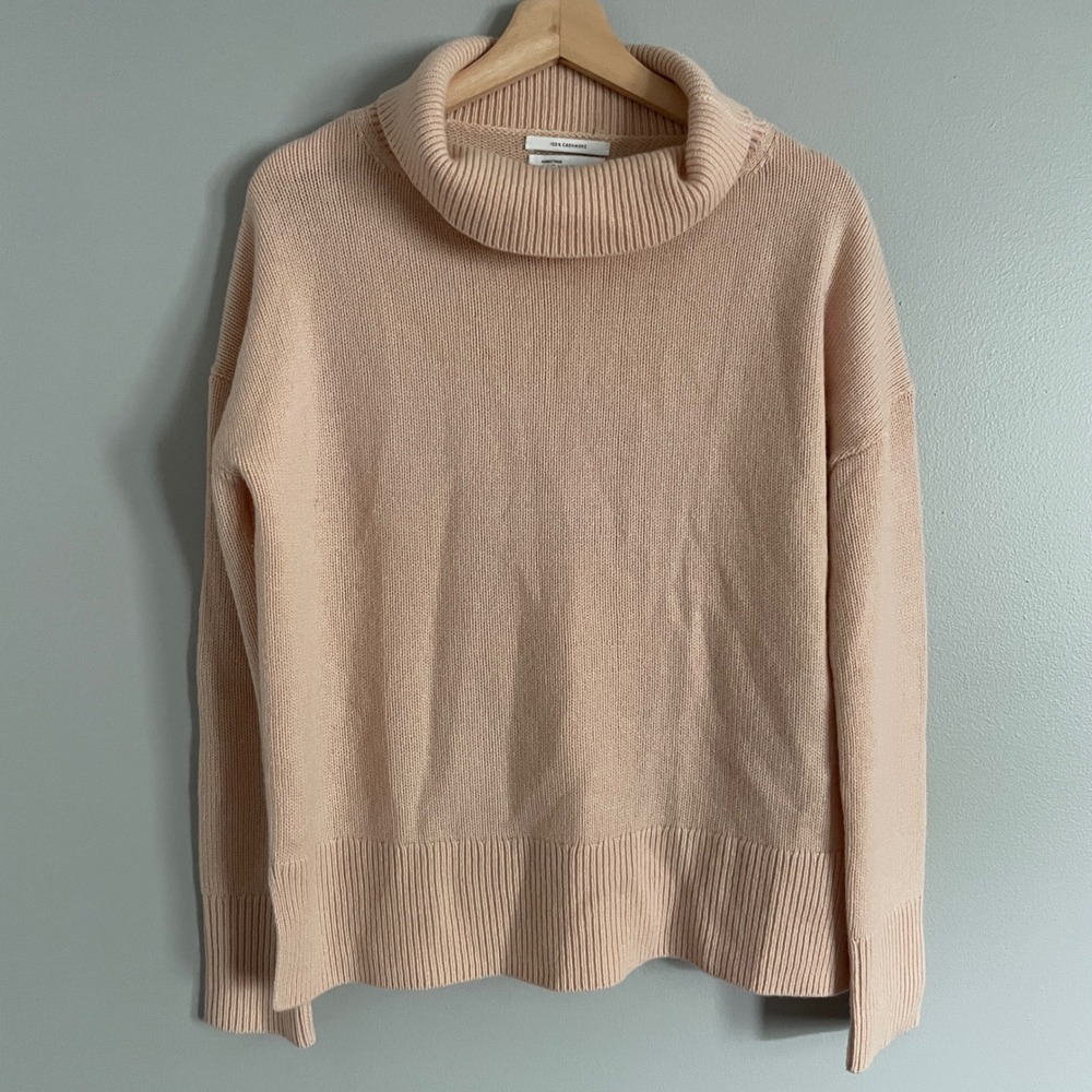 Nordstrom Signature Turtleneck Sweater Womens Small Pink Cashmere Minimalist